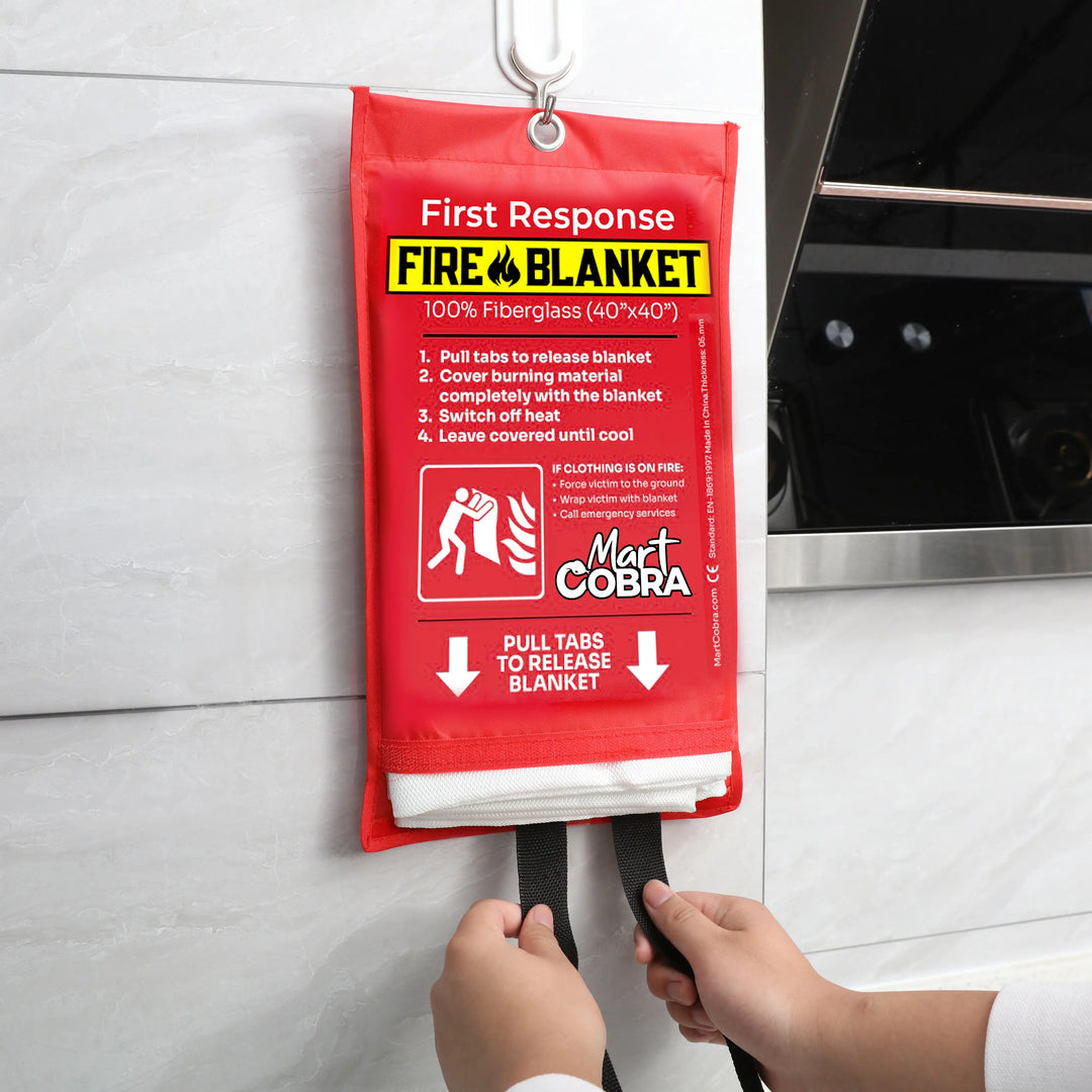pulling fire blanket