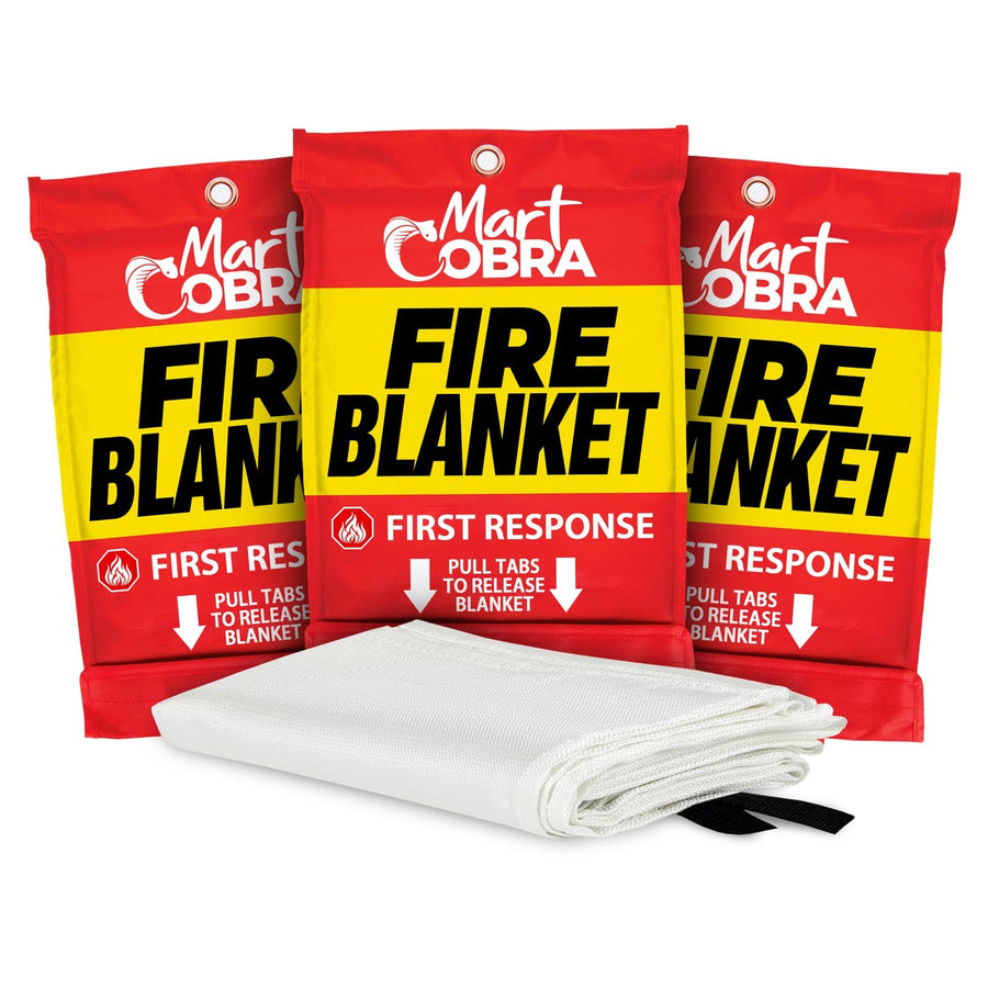 Cobra Fire Blanket 3-pack by Mart Cobra for kitchen, garage, and bedroom