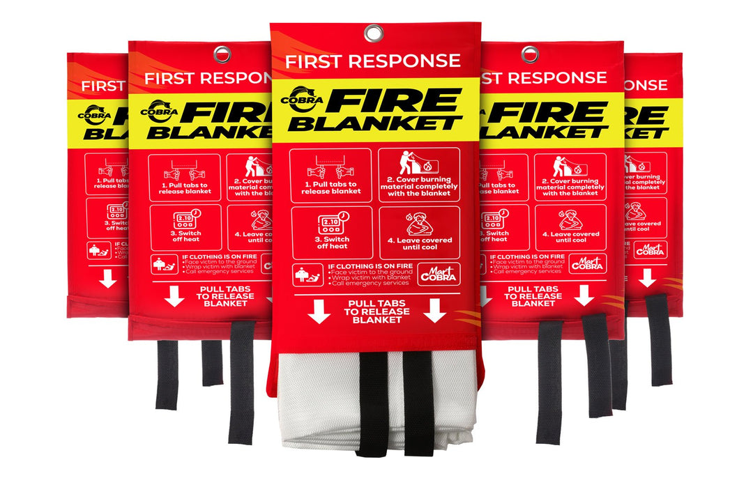 [5 Pack] Cobra Blankets for Home Fire Safety 40" x 40" - GROMMET SPECIAL - Mart Cobra