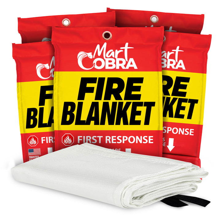 Mart Cobra fire blanket with packaging on a white background