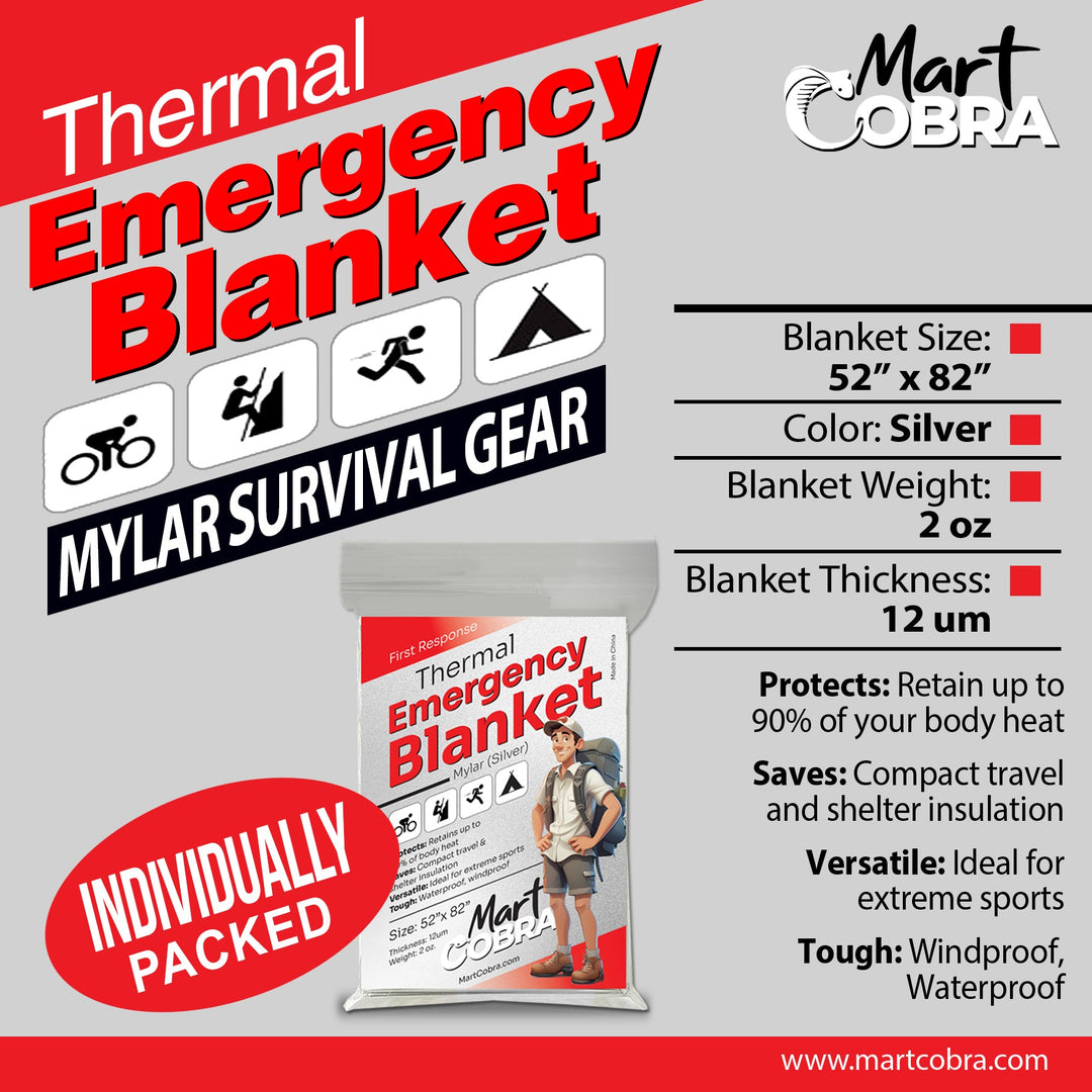 Mylar Emergency Blankets - Mart Cobra