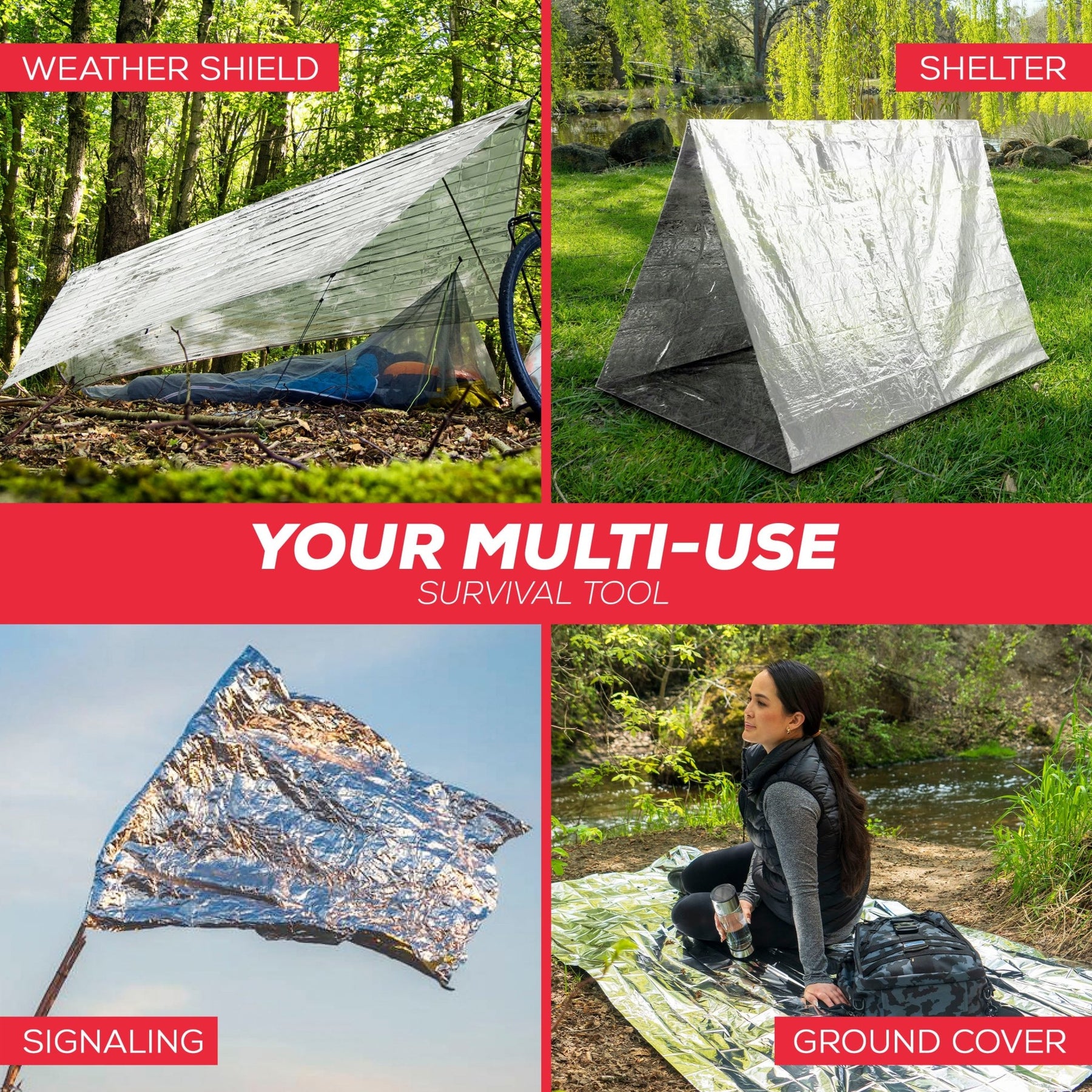 Emergency Blankets For Outdoor, 12 Pack, Mylar Blankets, Space Blanket, Thermal Blanket, Survival Blanket, Marathons, First Aid